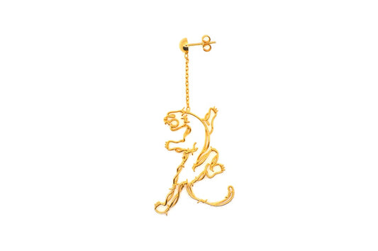 BARBED WIRE PANTHER GOLD EARRINGS