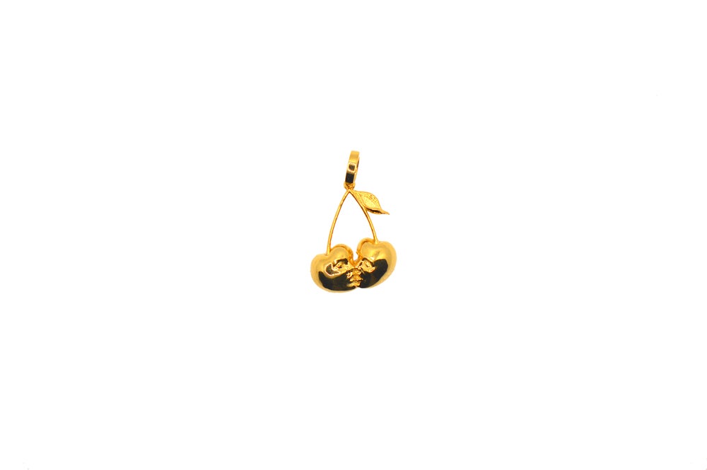 CHERRIES ON TOP GOLD PENDANT