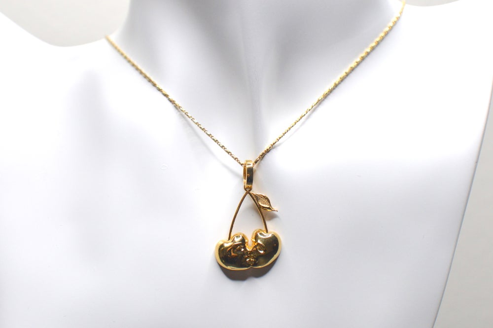 CHERRIES ON TOP GOLD PENDANT