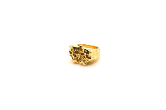 TRAGEDY SKULLS GOLD RING
