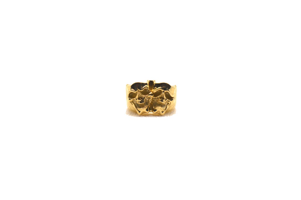 TRAGEDY SKULLS GOLD RING