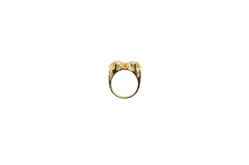 TRAGEDY SKULLS GOLD RING