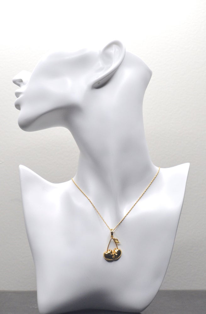 CHERRIES ON TOP GOLD PENDANT