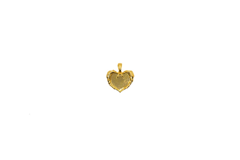 ENGRAVABLE BANDANA HEART GOLD PENDANT