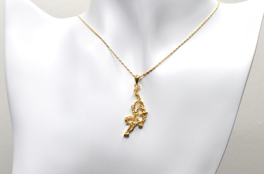 BARBED WIRE PANTHER GOLD PENDANT