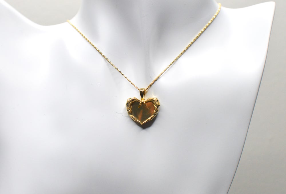ENGRAVABLE BANDANA HEART GOLD PENDANT
