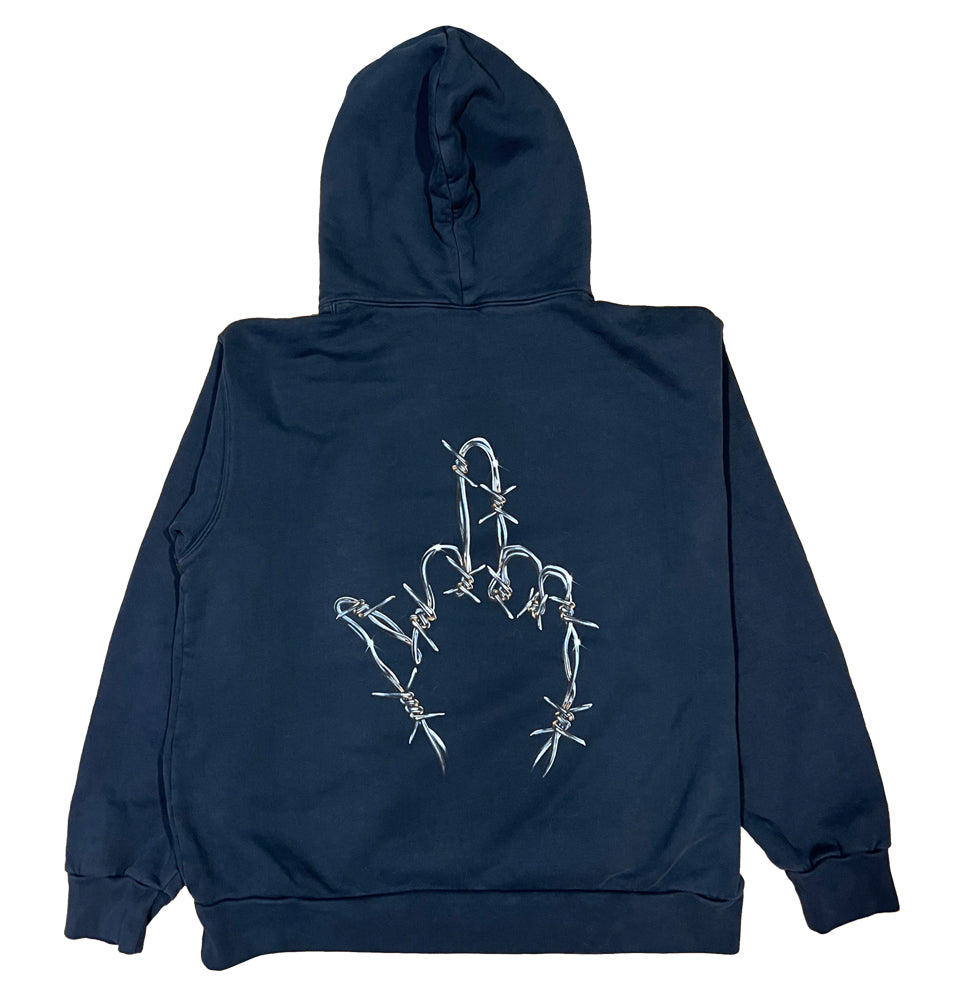 BARBED WIRE MIDDLE FINGER HOODIE
