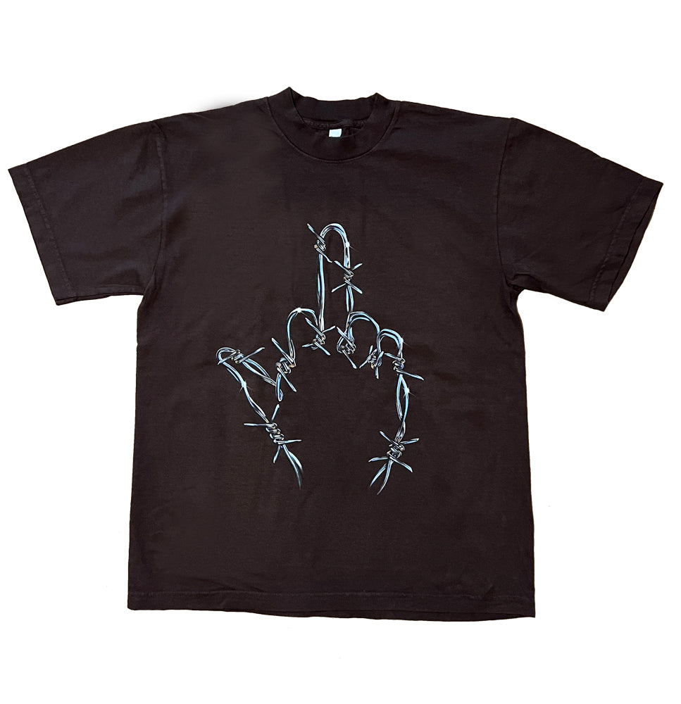BARBED WIRE MIDDLE FINGER SHIRT